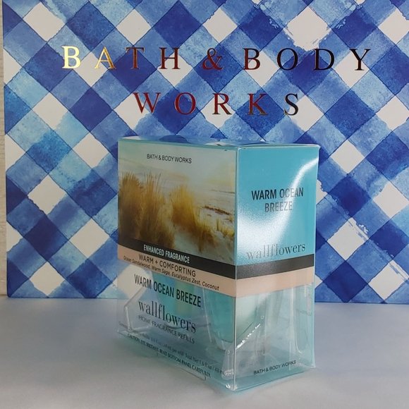 BATH & BODY WORKS HOME 'WARM OCEAN BREEZE' FRAGRANCE REFILLS 2~PACK SET - Picture 4 of 16